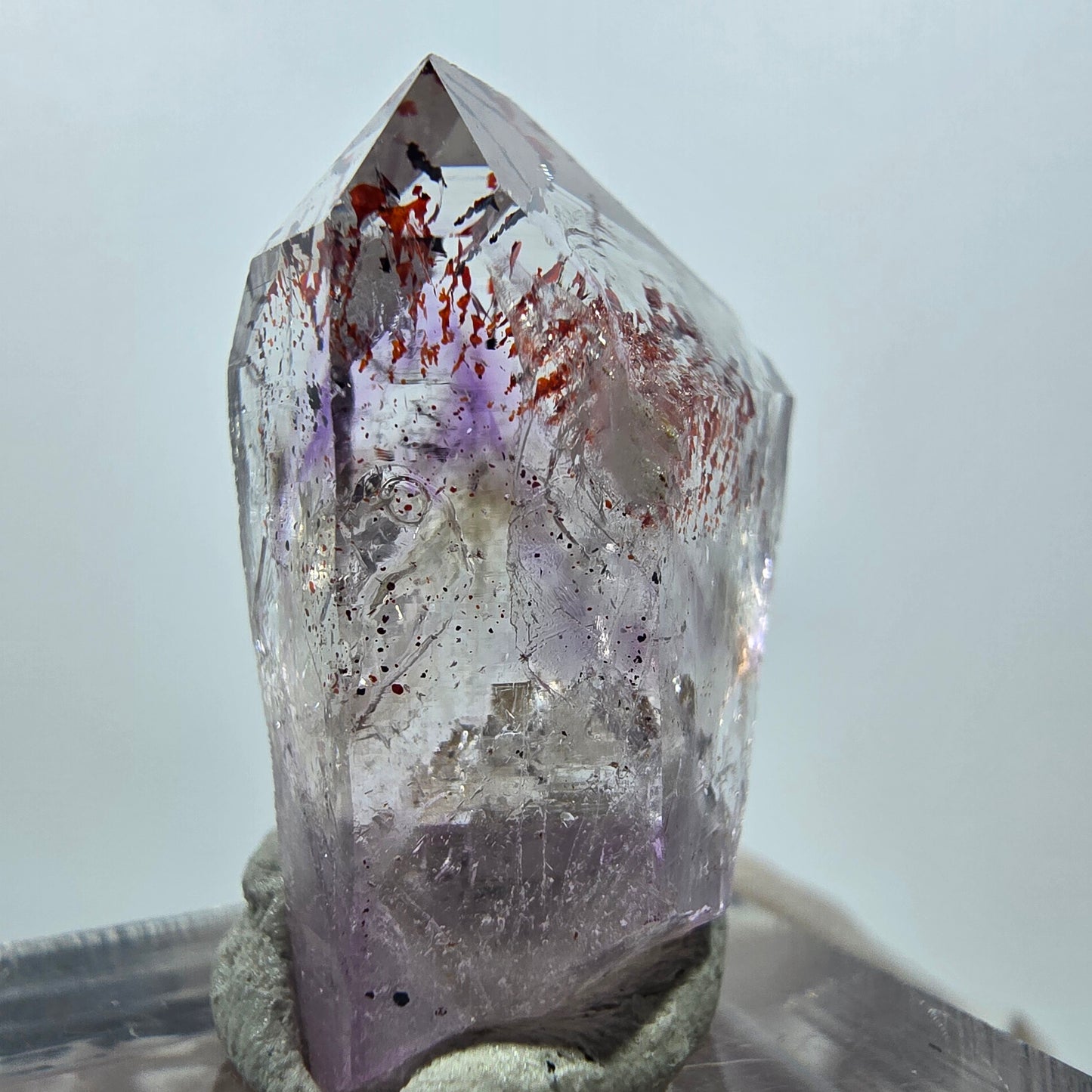 Mine d'améthyste fantôme Enhydro Harlequin, Goboboseb, Namibie, 30 x 19 x 14 mm