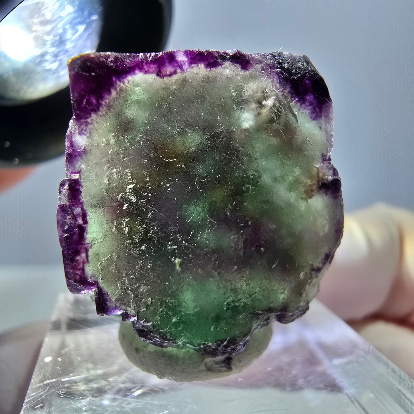 Phantom Fluorit Würfel Stufe, parkettiert, zonal Okorusu, Namibia 24*22*13mm