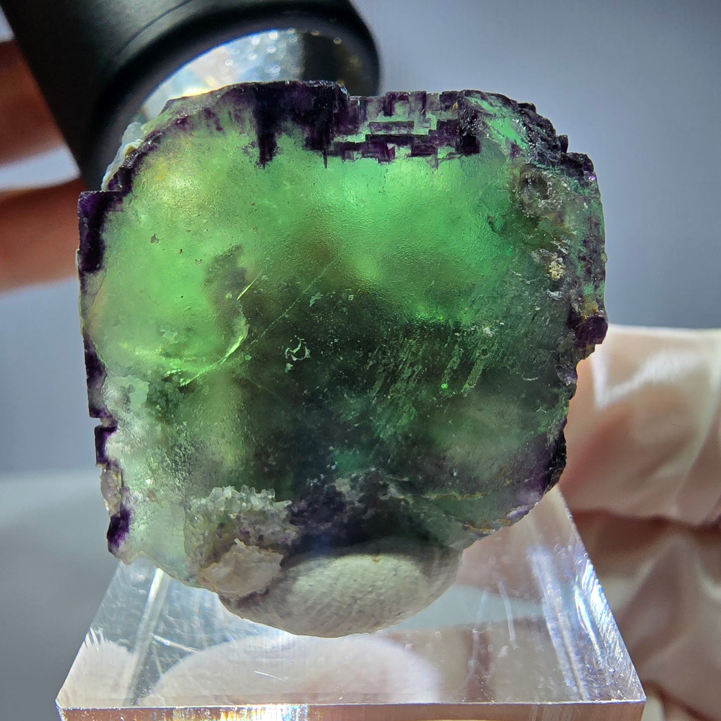 Spécimen de cube de fluorite fantôme, parqueté, zonal Okorusu, Namibie 36*27*20 mm