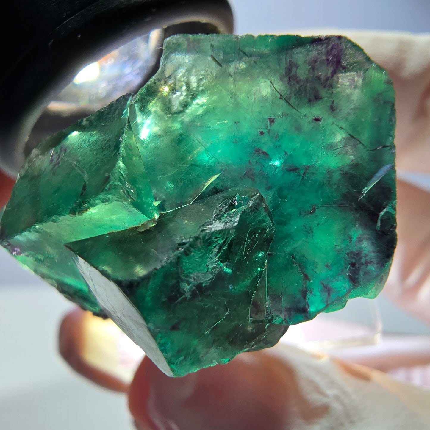 Phantom Fluorit Würfel Stufe, parkettiert grün lila Okorusu, Namibia 31*30*20mm