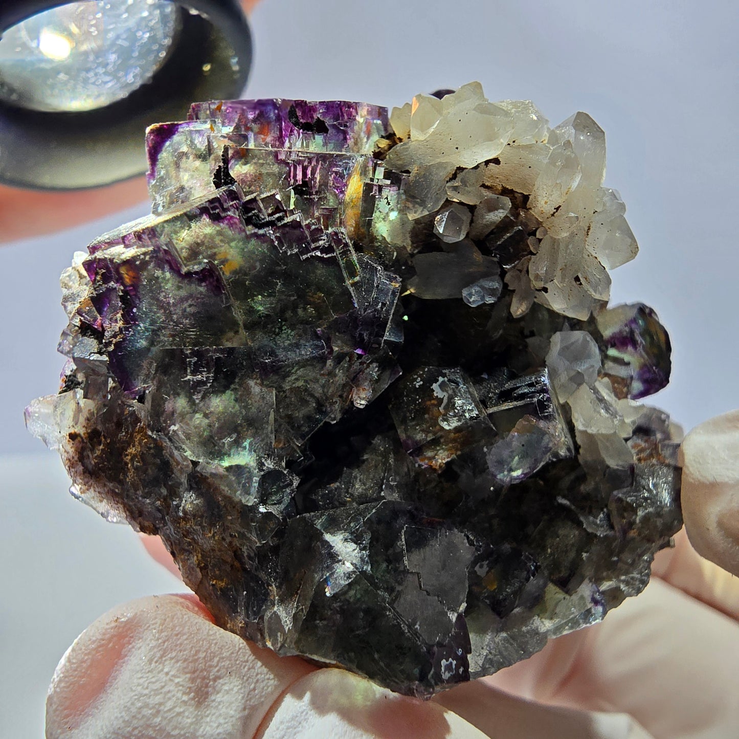 Cubes de fluorite fantôme transparente, spécimen de quartz, Okorusu zonal, Namibie, 58 x 48 x 44 mm