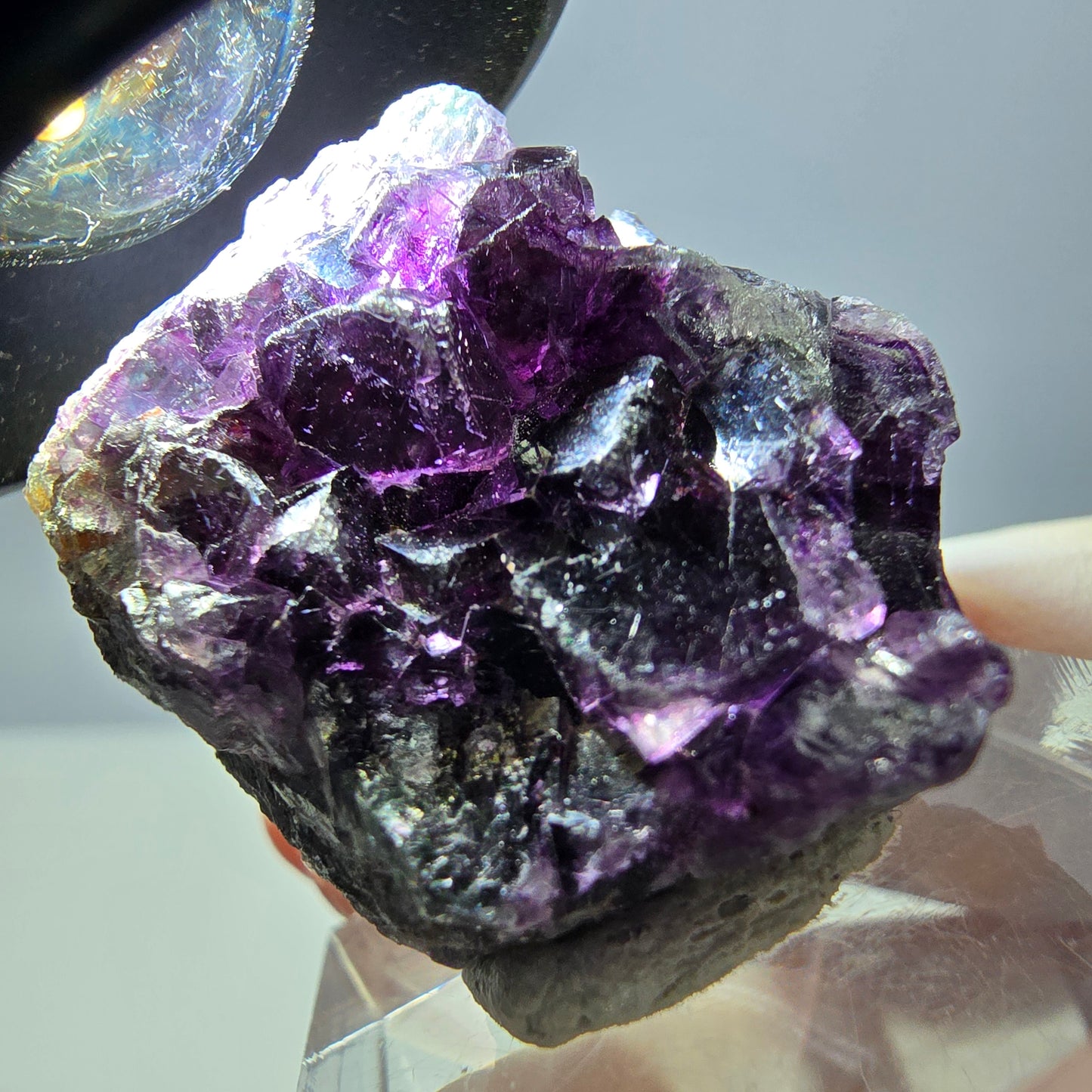 Phantom Fluorit Würfel Stufe, grün lila Okorusu, Namibia 27*25*13mm