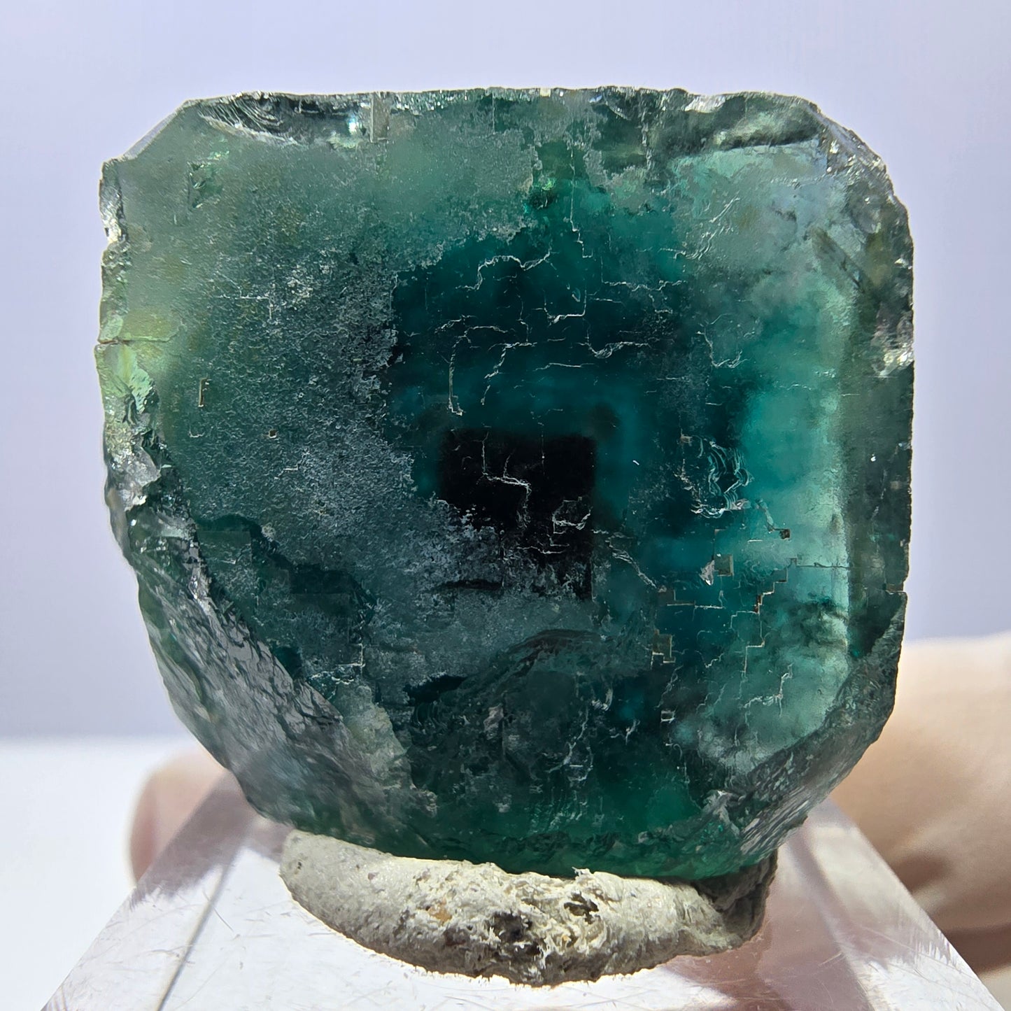 Spécimen de cube de fluorite fantôme, parquet vert Okorusu, Namibie 31*30*19 mm