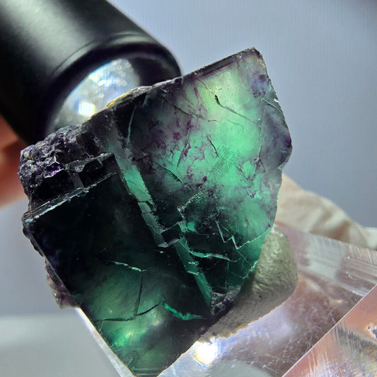 Seltene Fluorit Würfel Stufe, grün lila Okorusu, Namibia 26*23*20mm
