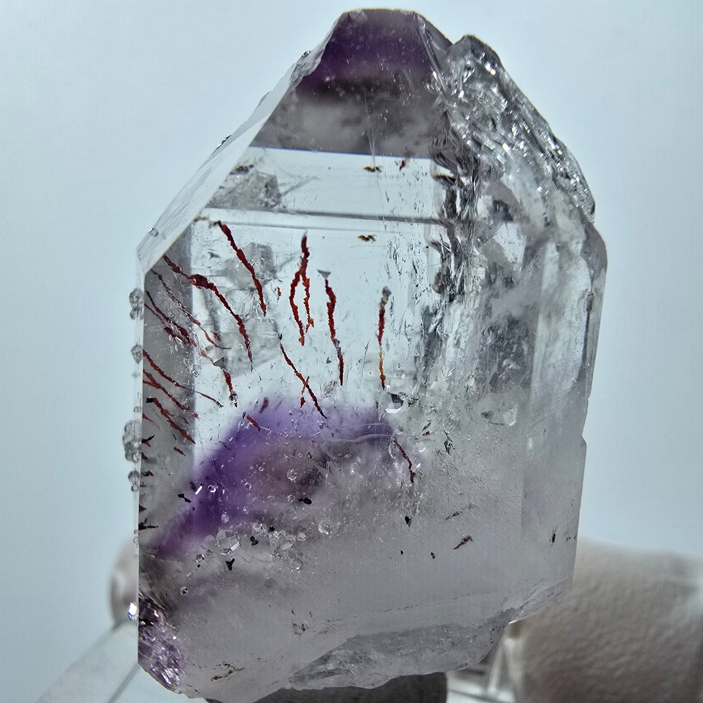 Harlequin Phantom Amethyst with Analcim Streep Mine, Goboboseb, Namibia 42*26*16mm