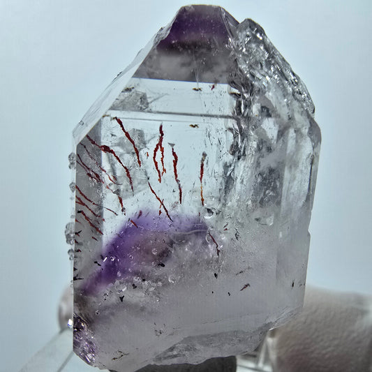 Harlekin Phantom Amethyst mit Analcim Streep Mine, Goboboseb, Namibia 42*26*16mm