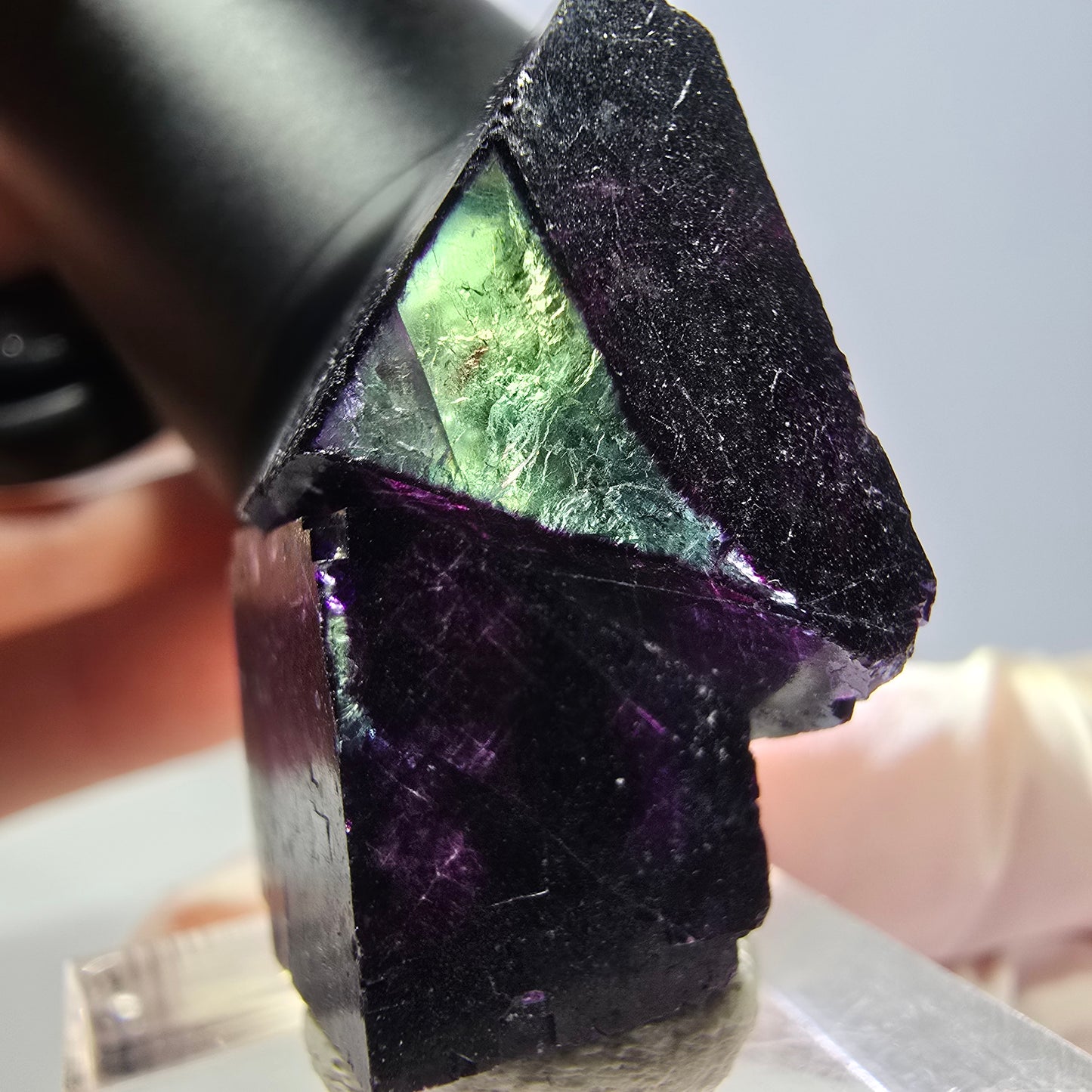 Phantom Fluorit Würfel Stufe grün lila zonal 11:11 Angel Pocket, Namibia 31*22*19mm