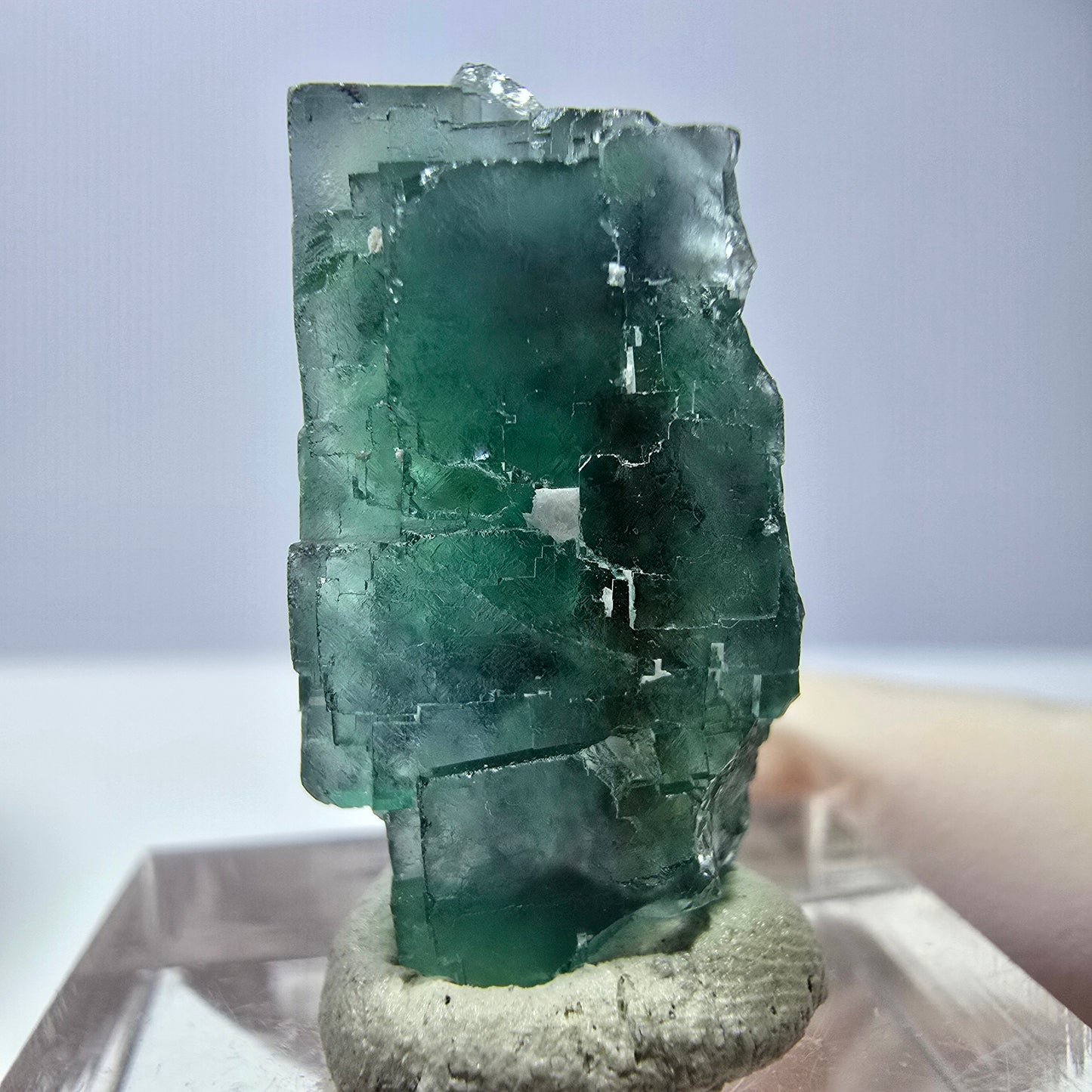 Klarer Phantom Fluorit Würfel parkettiert, grün Okorusu, Namibia 26*19*16mm