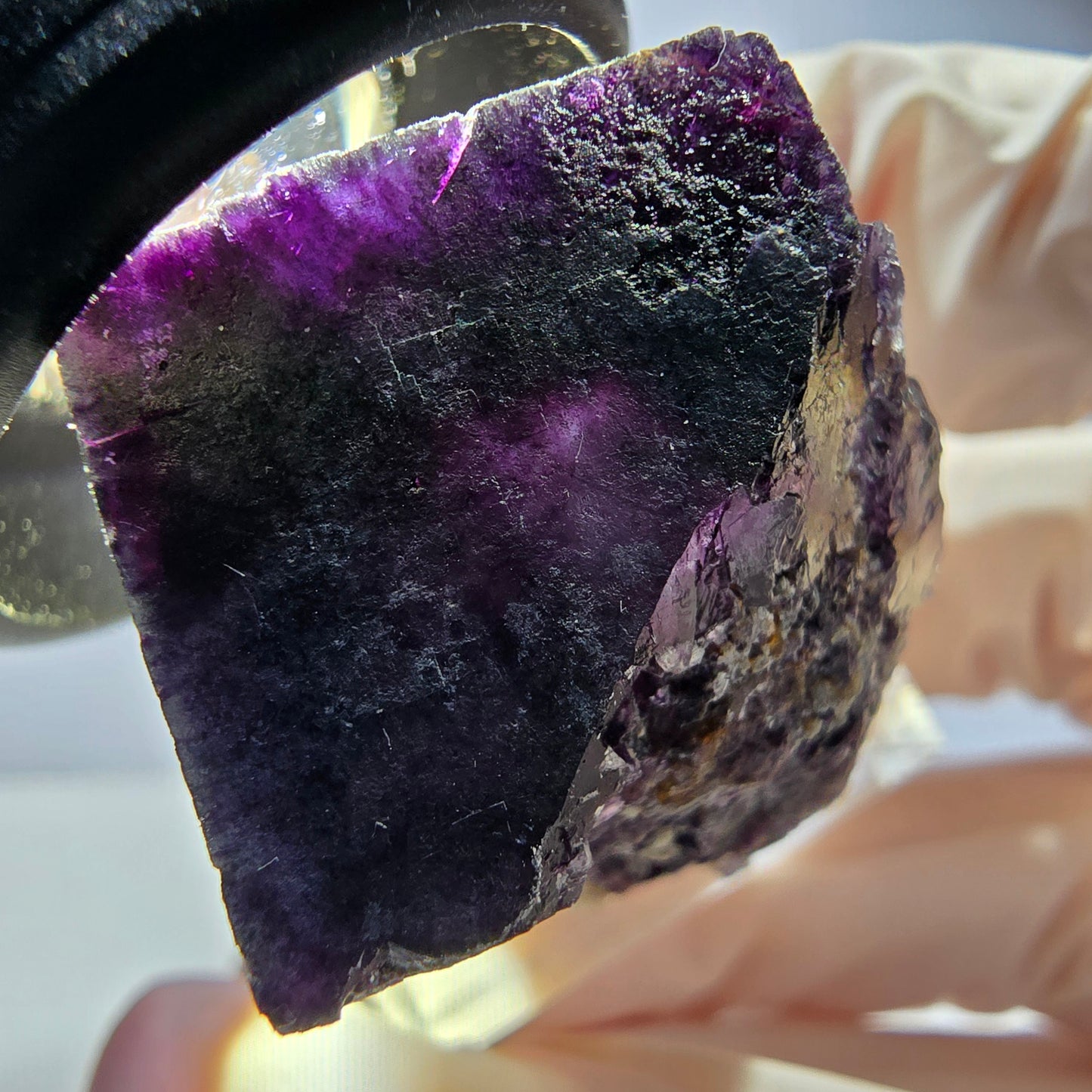 Phantom Fluorite cube parquetted, green purple Okorusu, Namibia 26*24*22mm