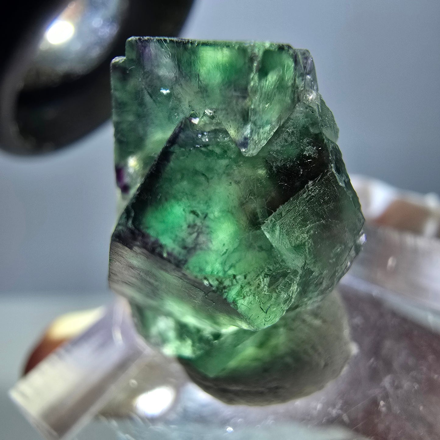 Phantom Fluorit Würfel Stufe, grün lila Okorusu, Namibia 20*16*15mm