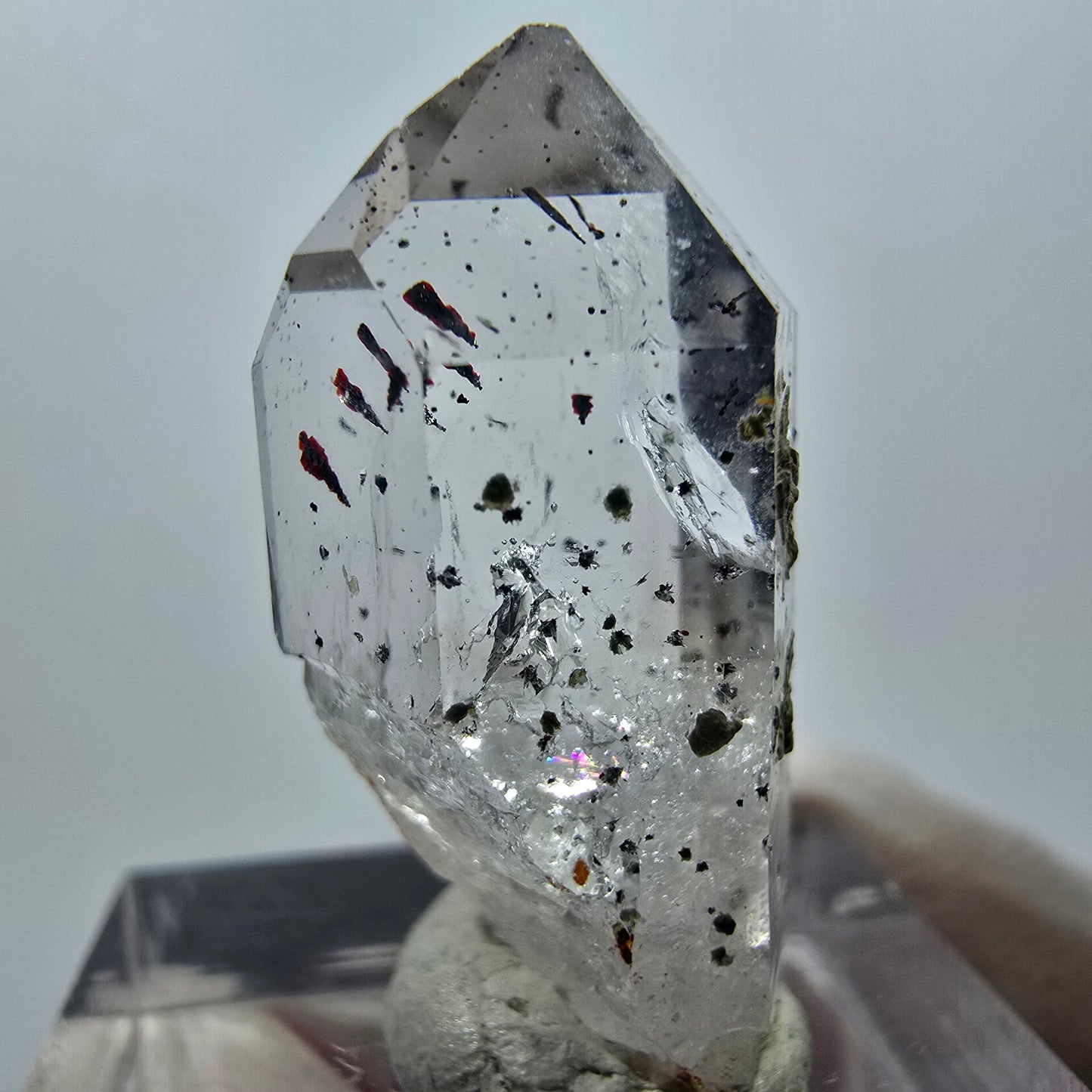 Quartz clair Harlequin Point Streep Mine, Goboboseb, Namibie 28 x 13 x 12 mm