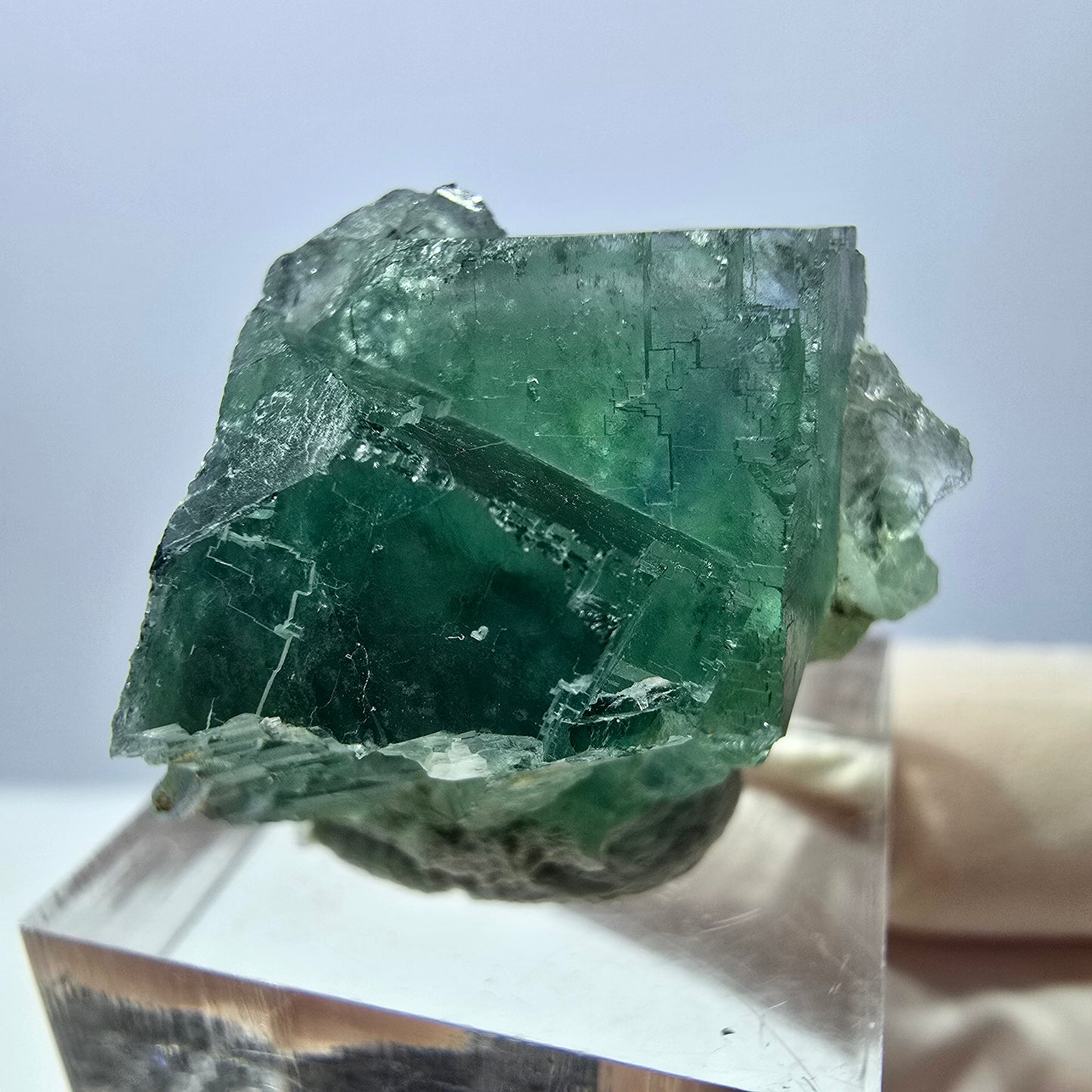 Phantom Fluorit Würfel Stufe, grün parkettiert Okorusu, Namibia 26*21*21mm