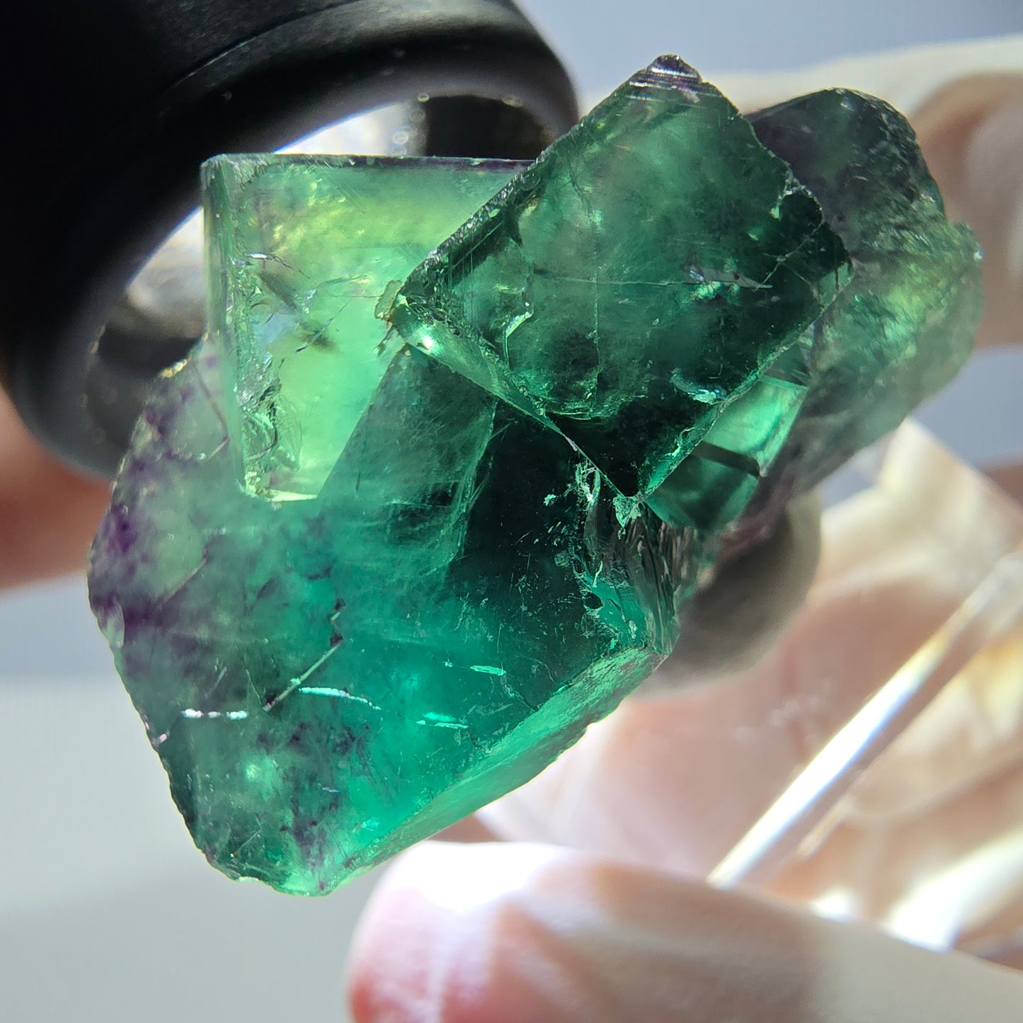 Phantom Fluorit Würfel Stufe, parkettiert grün lila Okorusu, Namibia 31*30*20mm