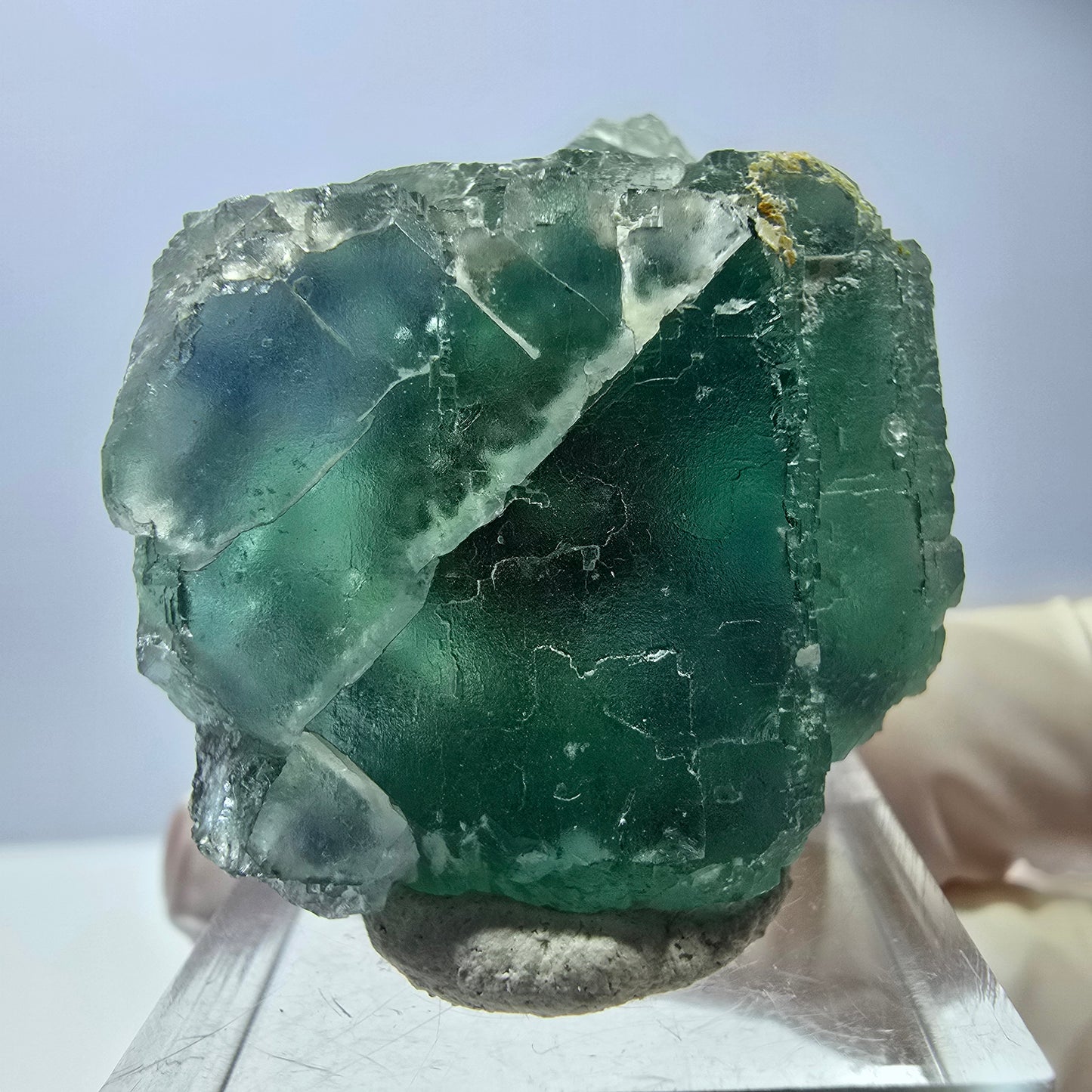 Seltene Phantom Fluorit Würfel Stufe, grün Okorusu, Namibia 41*37+21mm