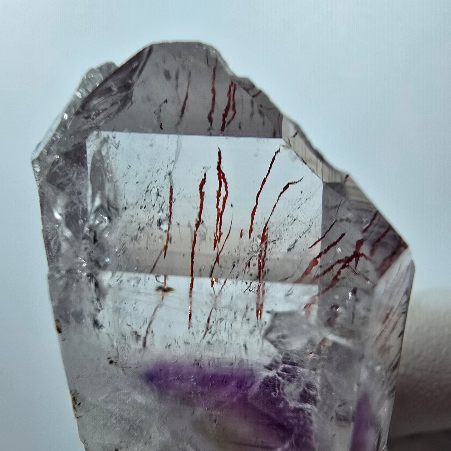 Harlequin Phantom Amethyst with Analcim Streep Mine, Goboboseb, Namibia 42*26*16mm