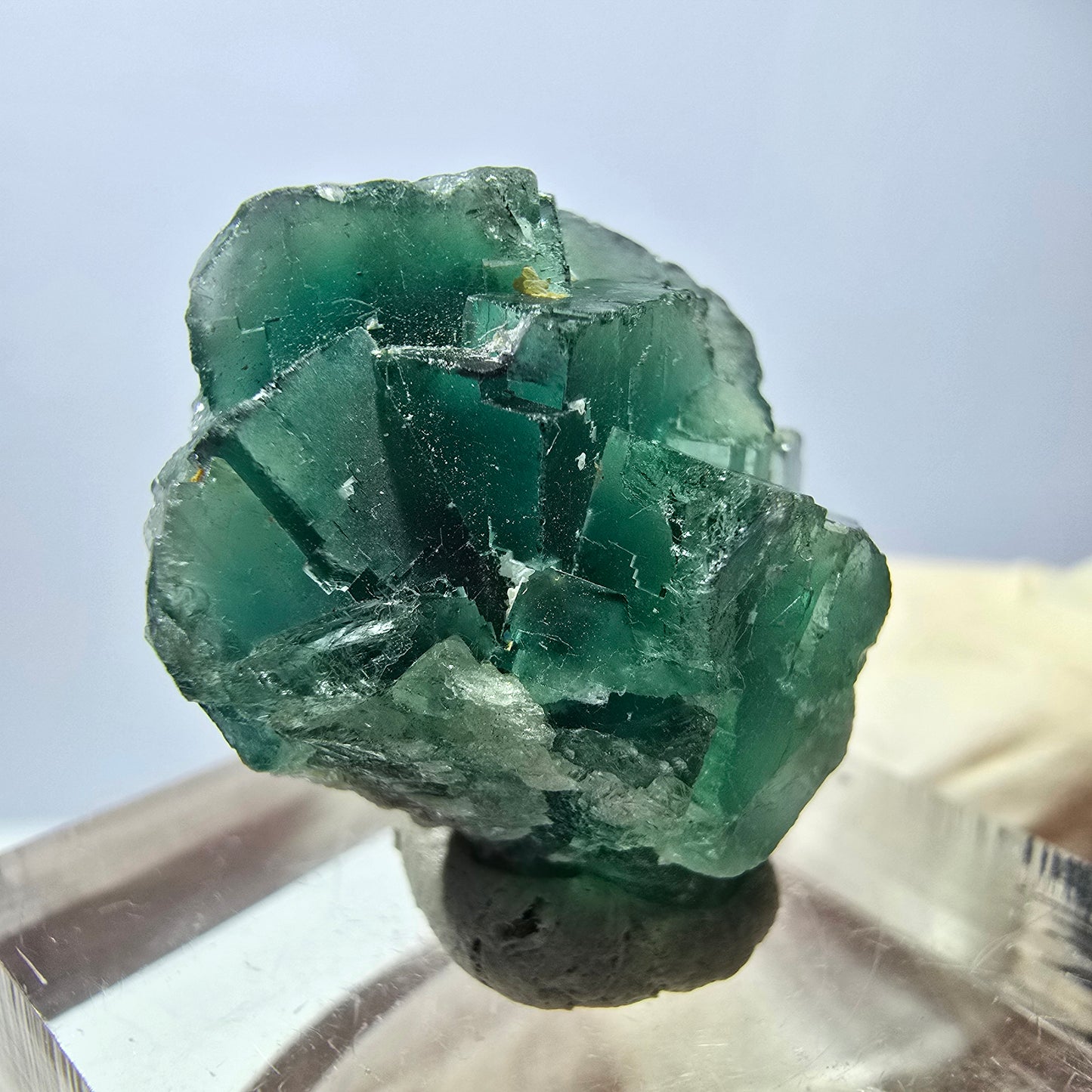 Seltene Phantom Fluorit Würfel Stufe, grün Okorusu, Namibia 22*21*13mm