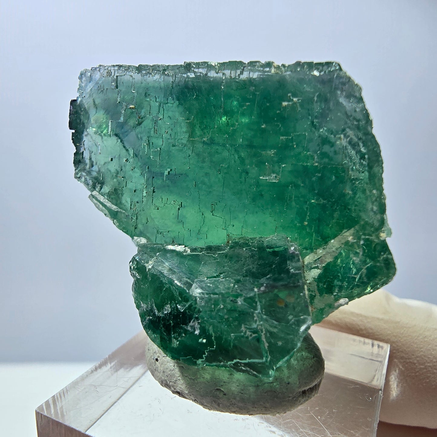 Spécimen de cube de fluorite fantôme, parquet vert Okorusu, Namibie 35 x 30 x 21 mm
