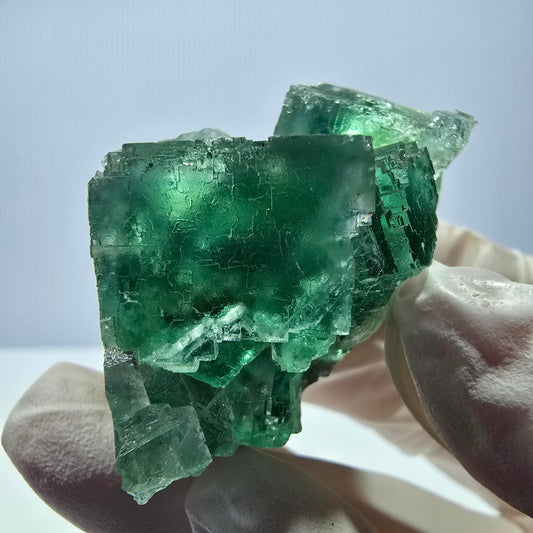 Klare Phantom Fluorit Würfel Stufe, parkettiert grün Okorusu, Namibia 54*33*29mm