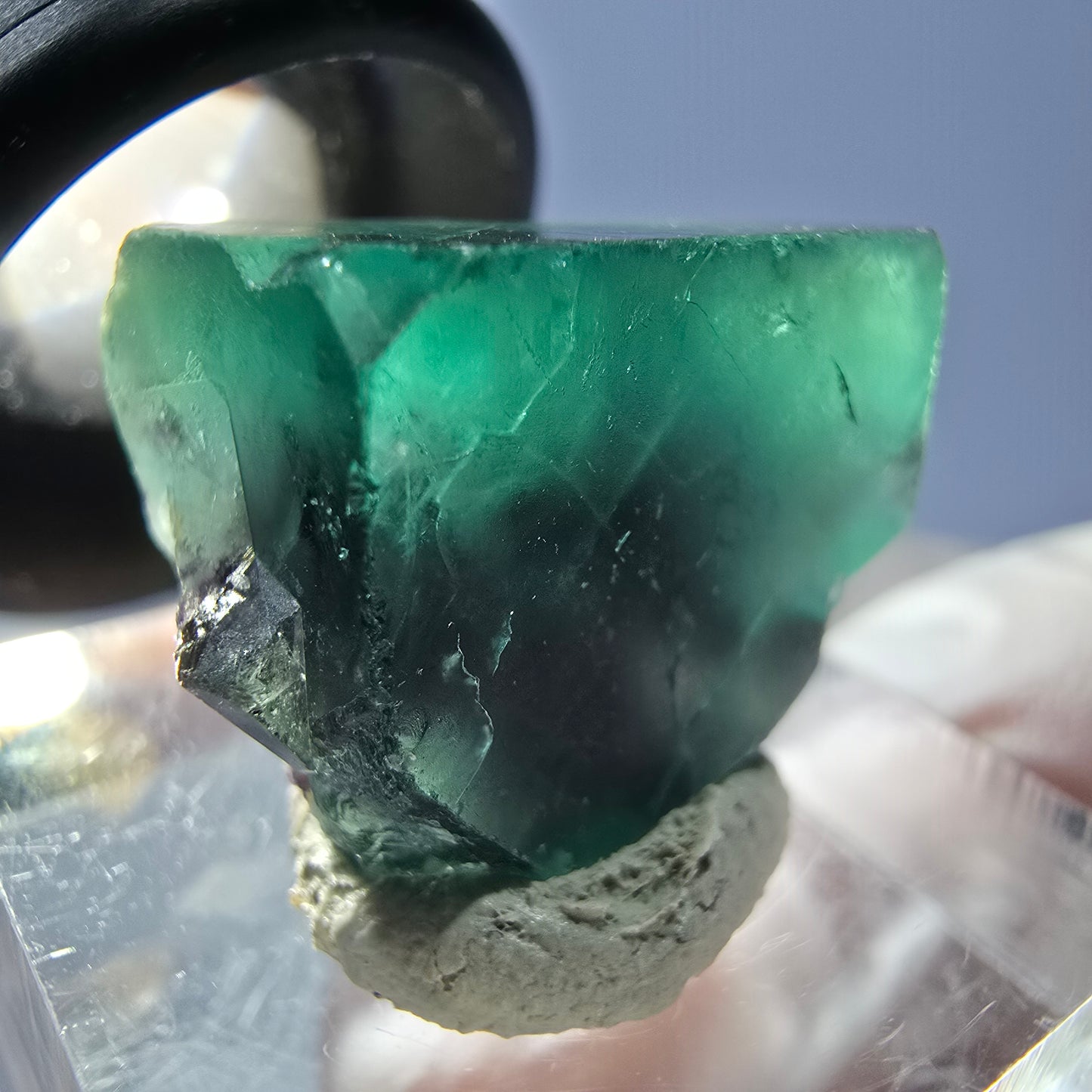 Klarer Phantom Fluorit Würfel parkettiert, grün Okorusu, Namibia 21*17*16mm