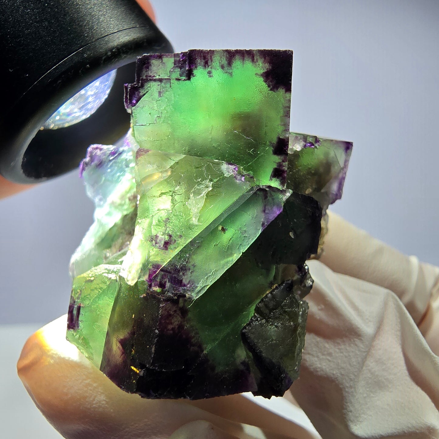 Spécimen de cube de fluorite fantôme, parqueté, zonal Okorusu, Namibie 45*38*36mm