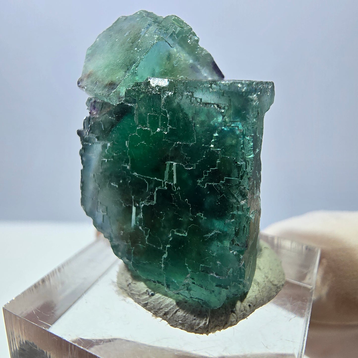 Spécimen de cube de fluorite fantôme, parquet vert Okorusu, Namibie 29 x 22 x 19 mm