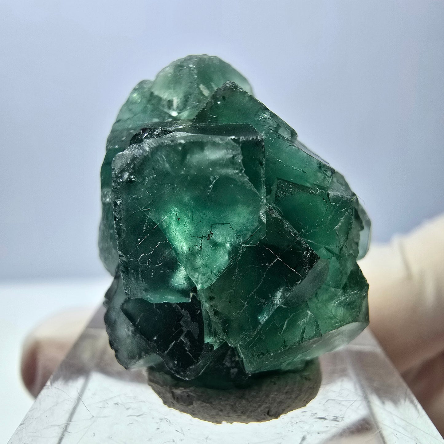Phantom Fluorit Würfel Stufe, grün parkettiert Okorusu, Namibia 28*24*18mm
