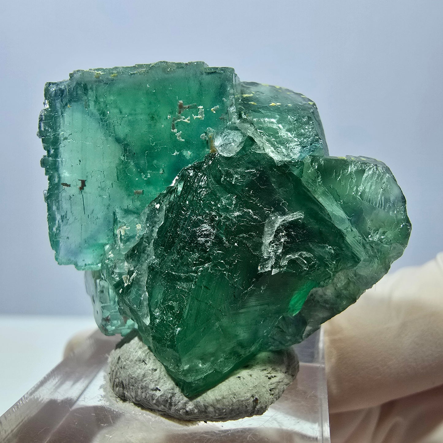 Spécimen de cube de fluorite fantôme, parquet vert Okorusu, Namibie 36 x 36 x 18 mm
