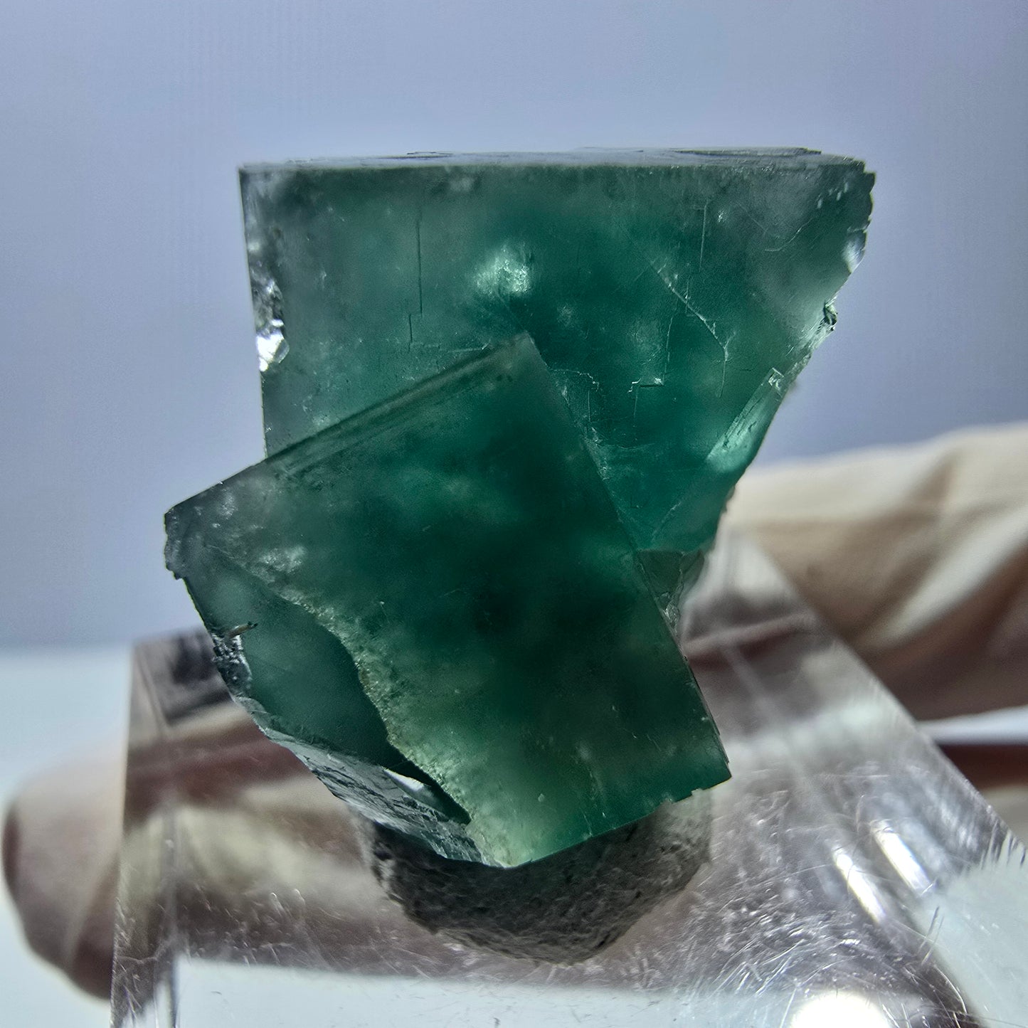 Phantom Fluorit Würfel Stufe, grün parkettiert Okorusu, Namibia 23*22*13mm