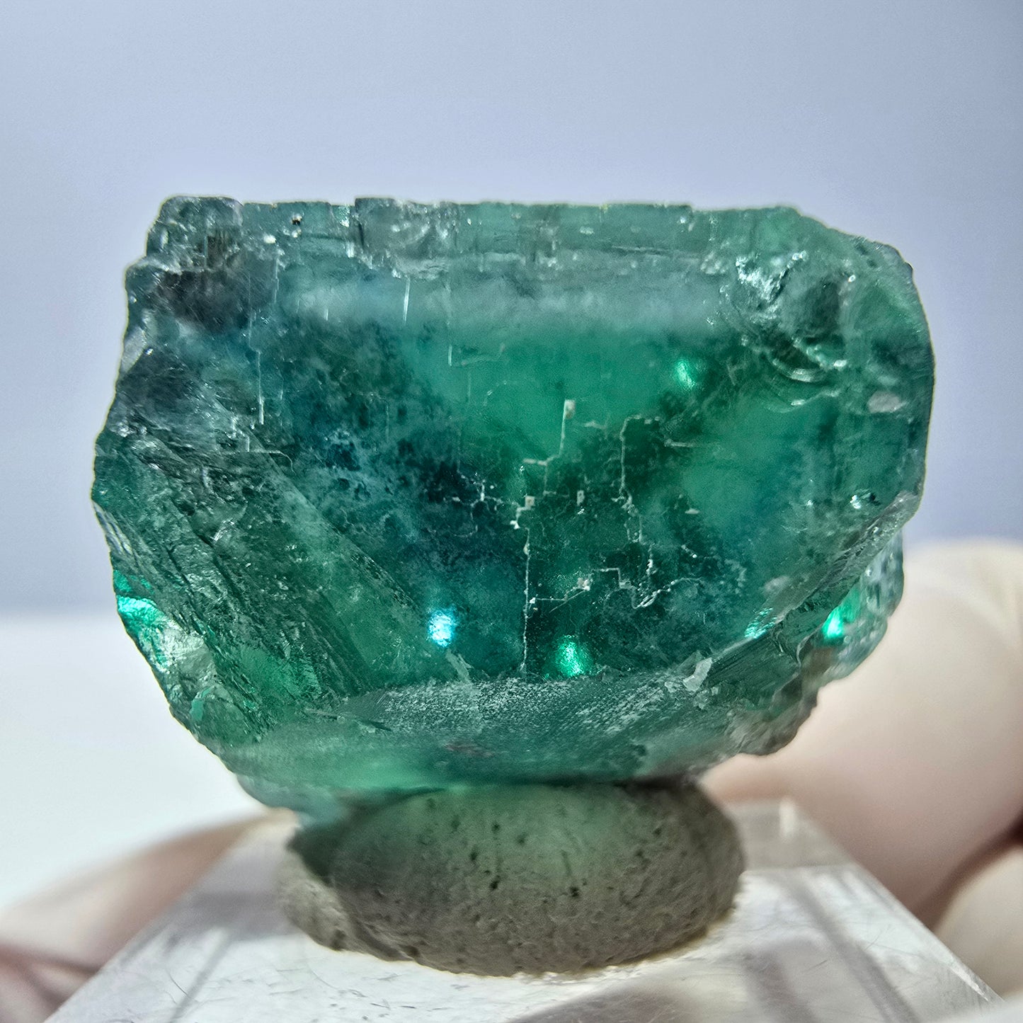 Klarer Phantom Fluorit Würfel parkettiert, grün Okorusu, Namibia 26*25*25mm