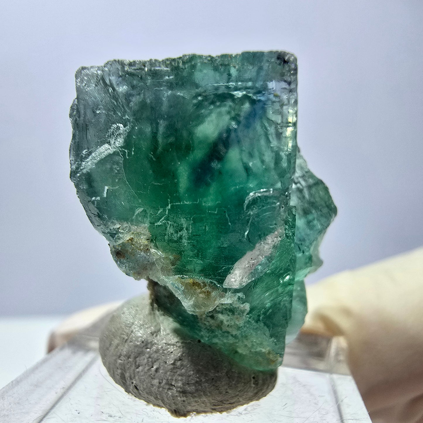 Seltene Phantom Fluorit Würfel Stufe, grün Okorusu, Namibia 31*27*17mm
