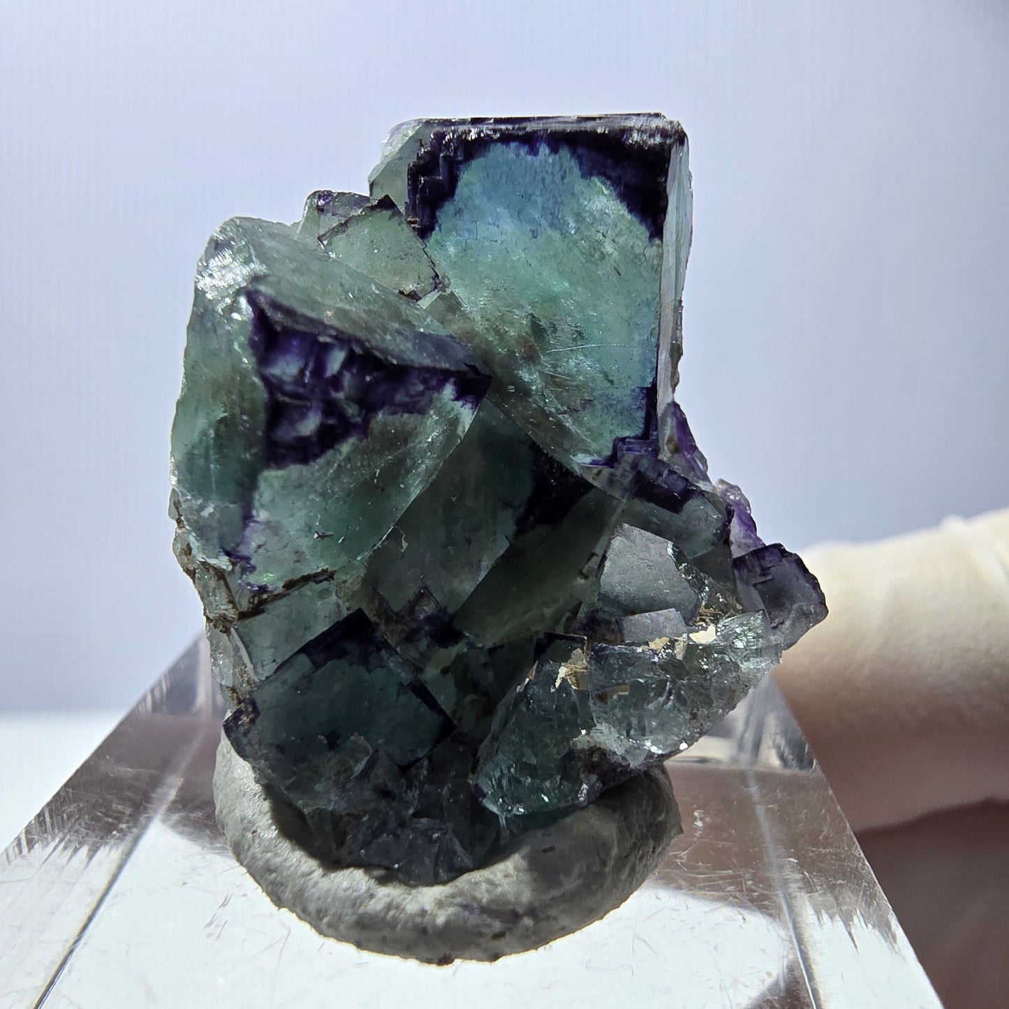 Phantom Fluorit Würfel Stufe, parkettiert, zonal Okorusu, Namibia 28*24*18mm