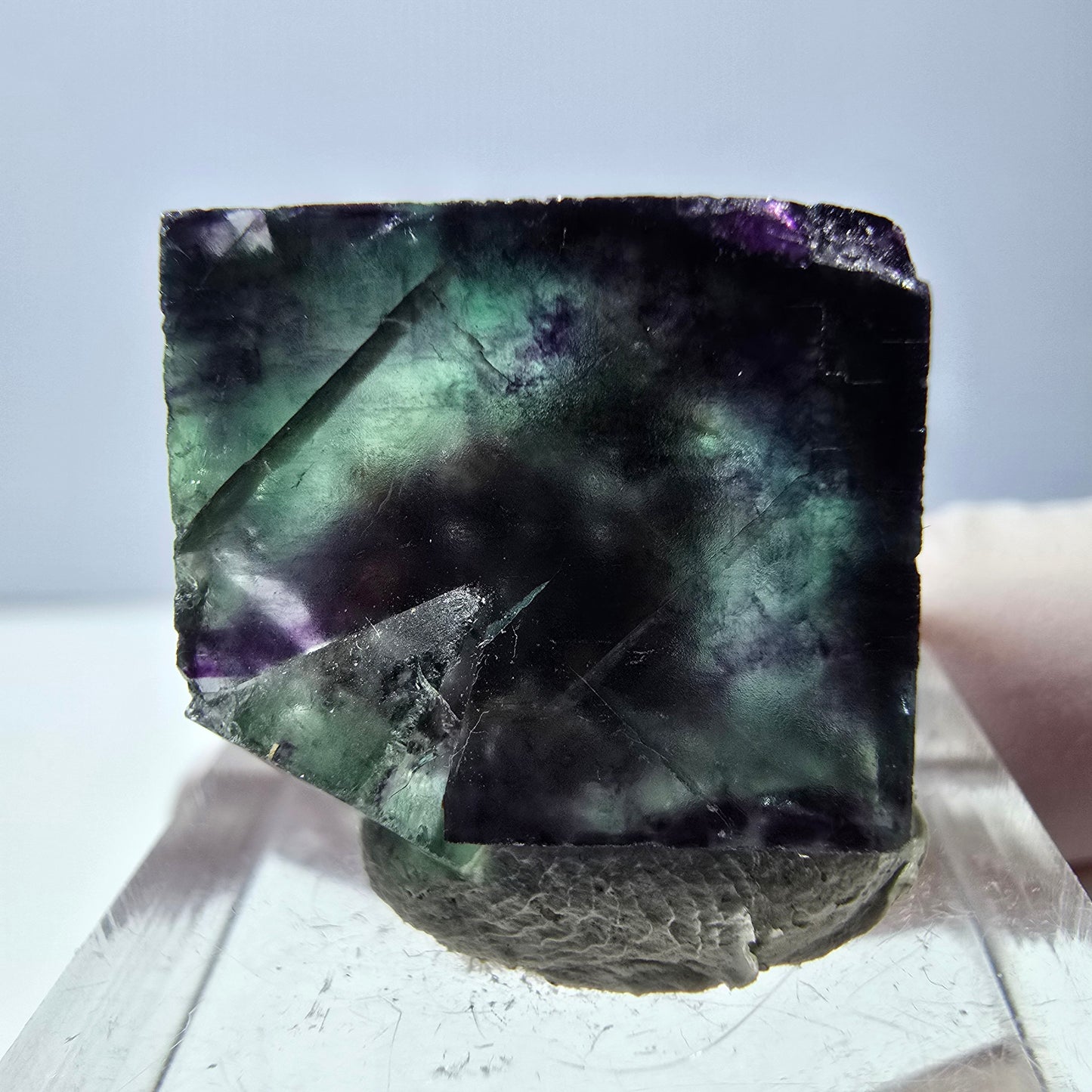 Phantom Fluorit Würfel parkettiert, grün lila Okorusu, Namibia 19*18*17mm