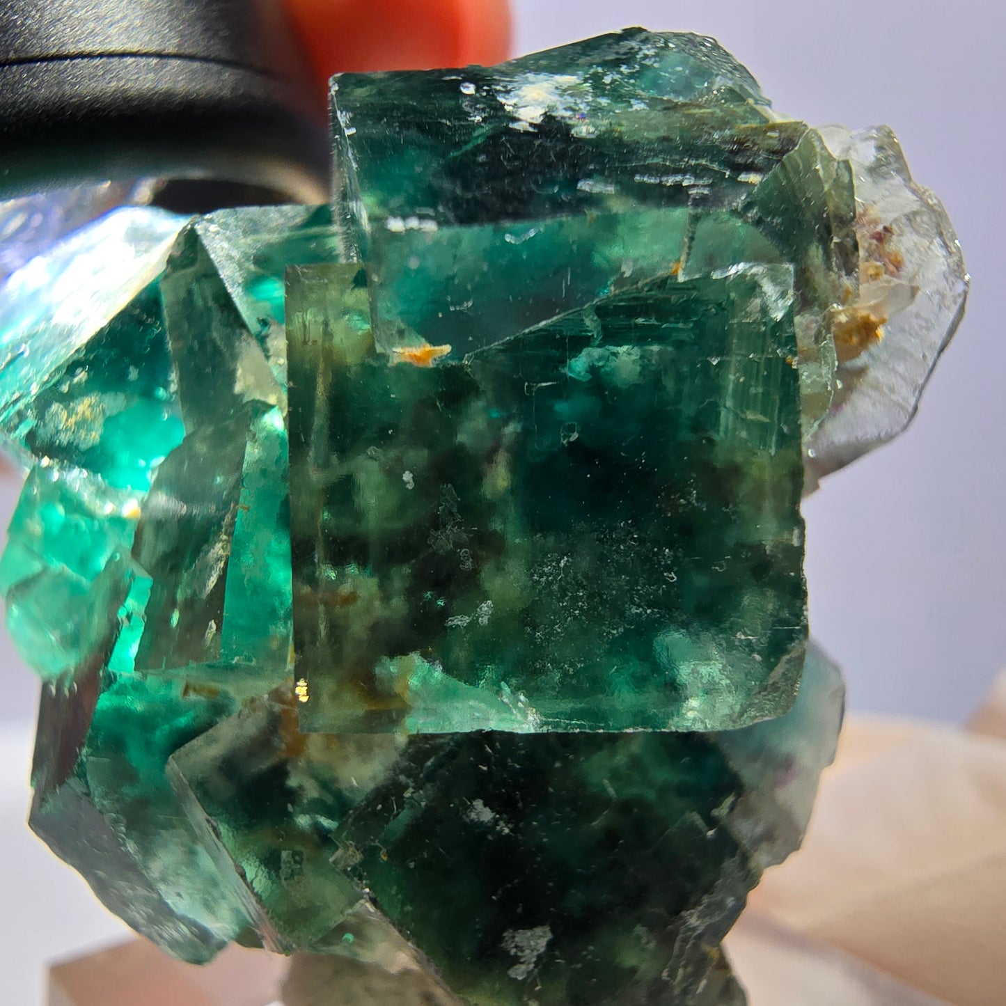 Spécimen de cube de fluorite fantôme, parquet vert Okorusu, Namibie 34 x 37 x 22 mm