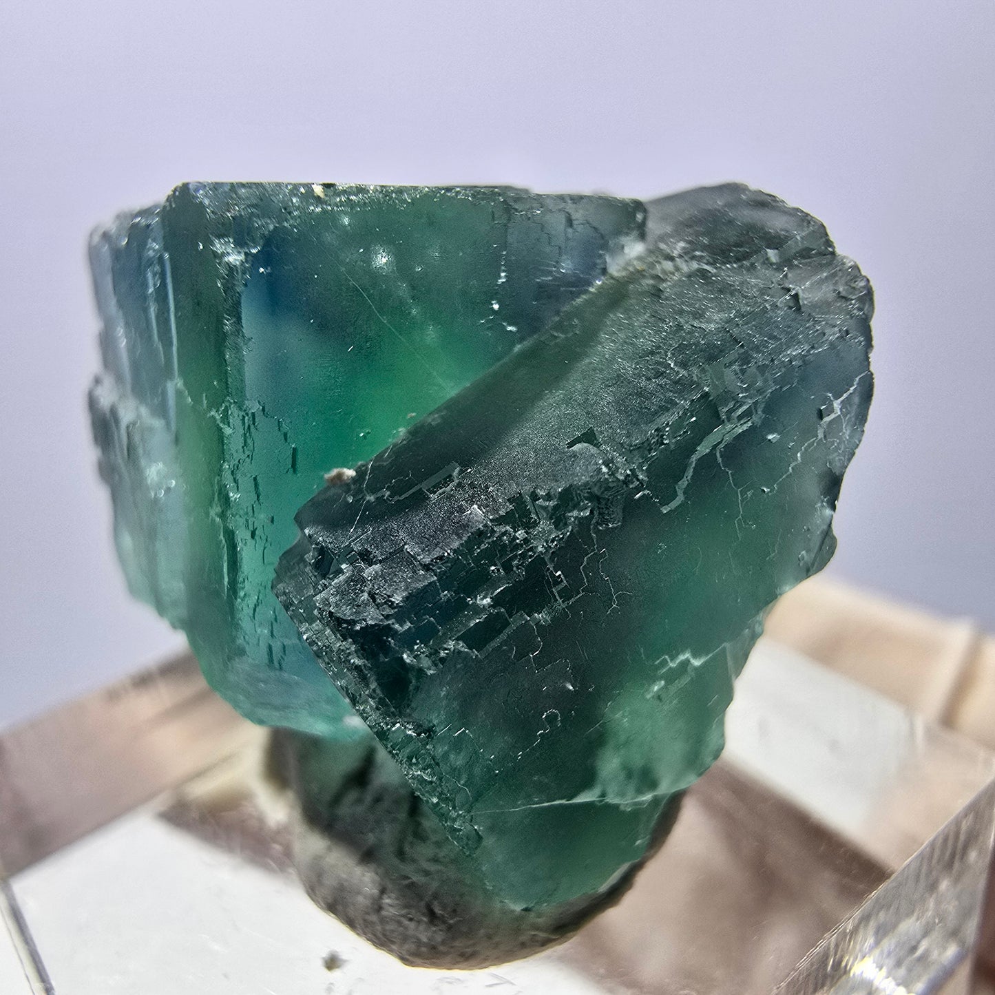 Phantom Fluorit Würfel Stufe, grün parkettiert Okorusu, Namibia 28*23*16mm