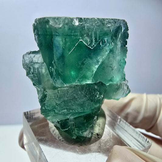 Seltene Phantom Fluorit Würfel Stufe, grün Okorusu, Namibia 34*29*21mm