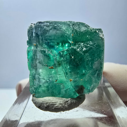 Klarer Phantom Fluorit Würfel parkettiert, grün Okorusu, Namibia 23*20*20mm