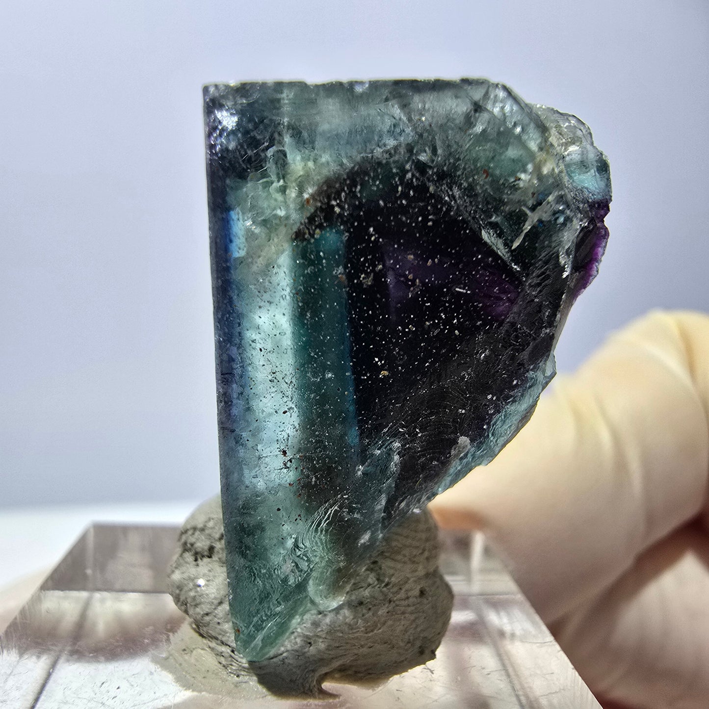 Phantom Fluorit Würfel parkettiert, grün lila Okorusu, Namibia 27*20*16mm