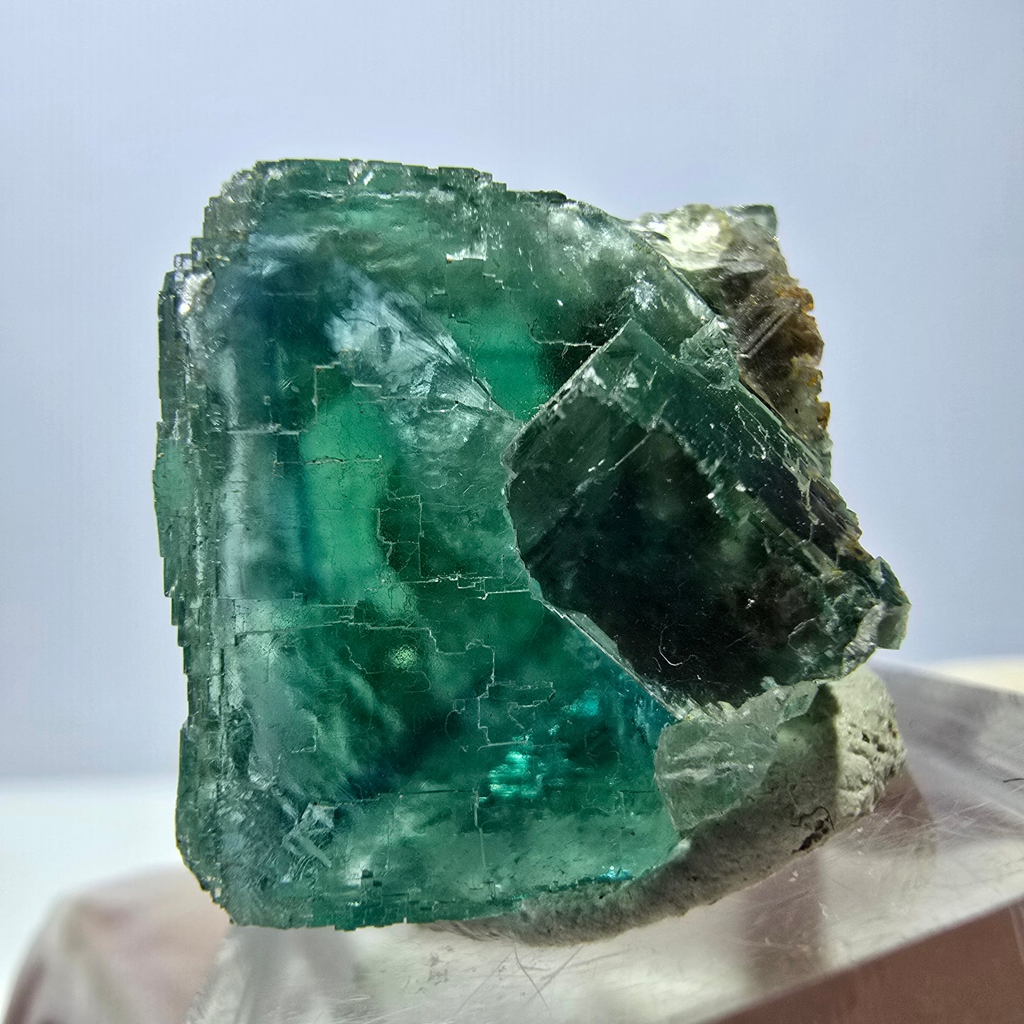 Seltene Phantom Fluorit Würfel Stufe, grün Okorusu, Namibia 34*21*21mm