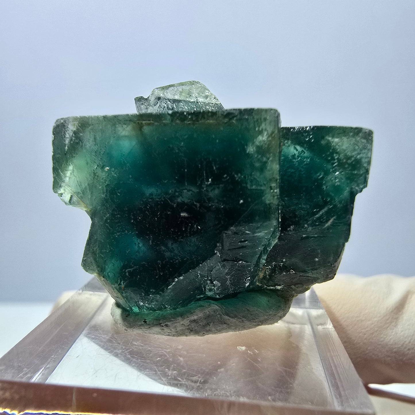 Spécimen de cube de fluorite fantôme, parquet vert Okorusu, Namibie 28*25*17 mm