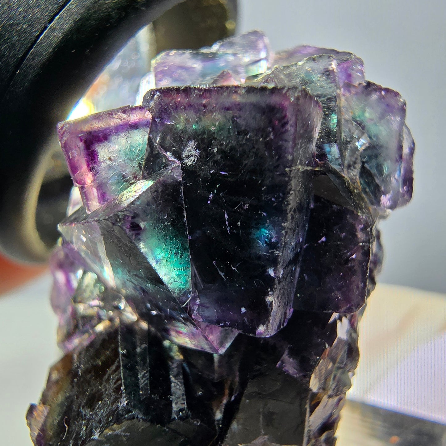 Phantom Fluorit Würfel Stufe, grün lila Okorusu, Namibia 32*23*19mm