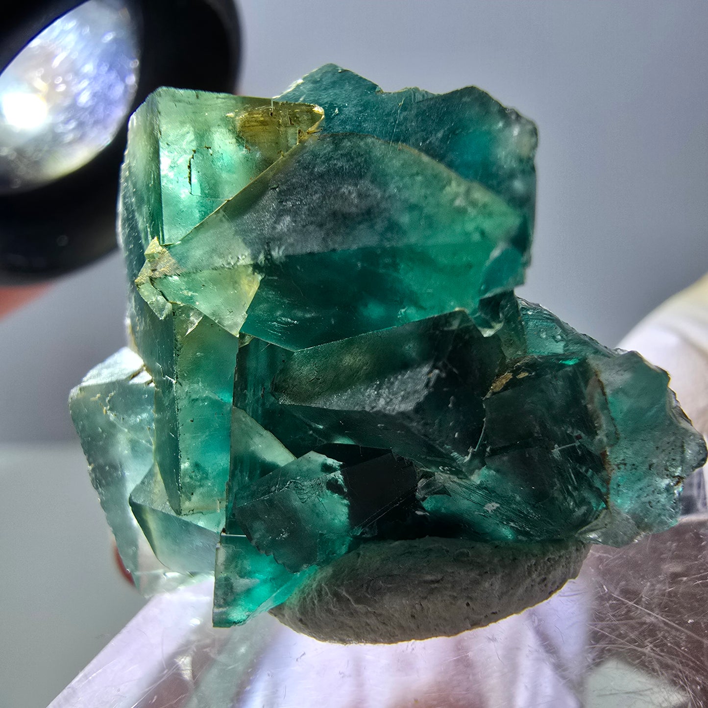 Spécimen de cube de fluorite fantôme, parquet vert Okorusu, Namibie 29*25*15 mm