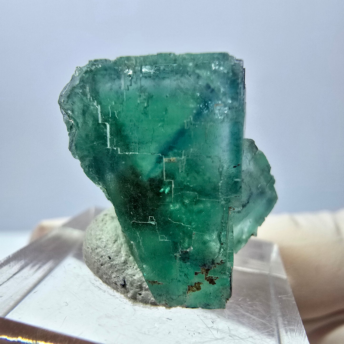 Spécimen de cube de fluorite fantôme, parquet vert Okorusu, Namibie 22 x 21 x 16 mm