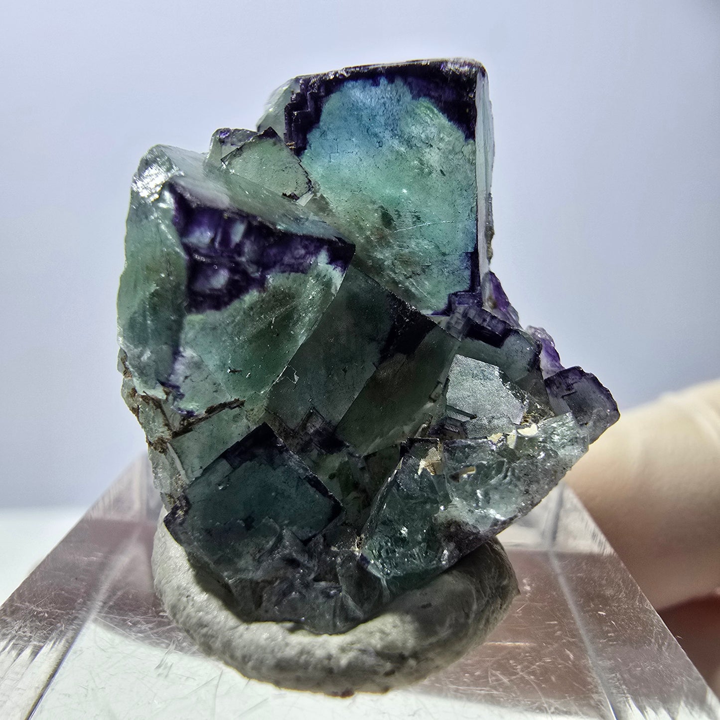 Phantom Fluorit Würfel Stufe, parkettiert, zonal Okorusu, Namibia 28*24*18mm