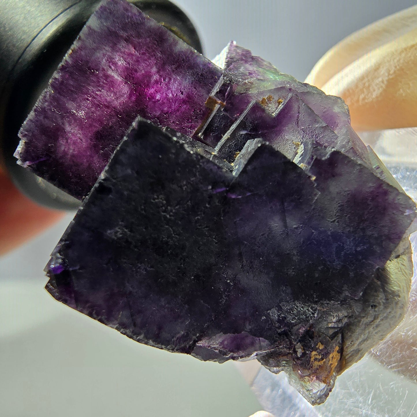 Phantom Fluorit Würfel Stufe, grün lila Okorusu, Namibia 33*24*18mm