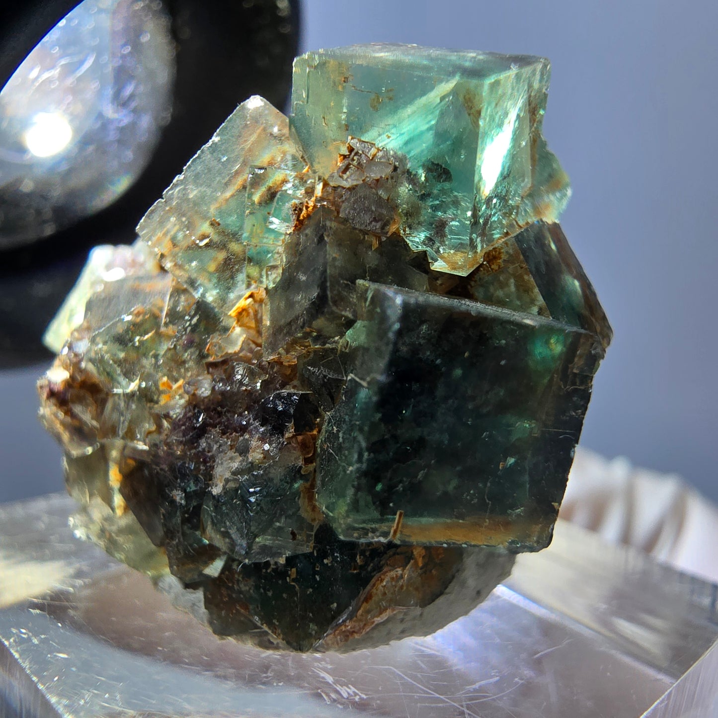 Spécimen de cube de fluorite fantôme, parquet vert Okorusu, Namibie 26 x 22 x 19 mm