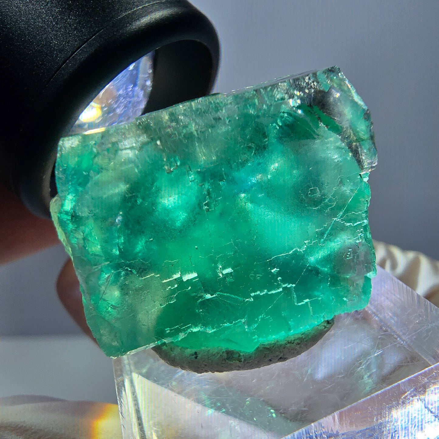 Phantom Fluorit Würfel Stufe, grün parkettiert Okorusu, Namibia 27*24*22mm