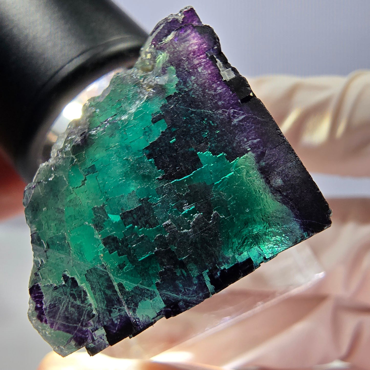 Phantom Fluorit Würfel Stufe grün lila zonal 11:11 Angel Pocket, Namibia 25*25*24mm