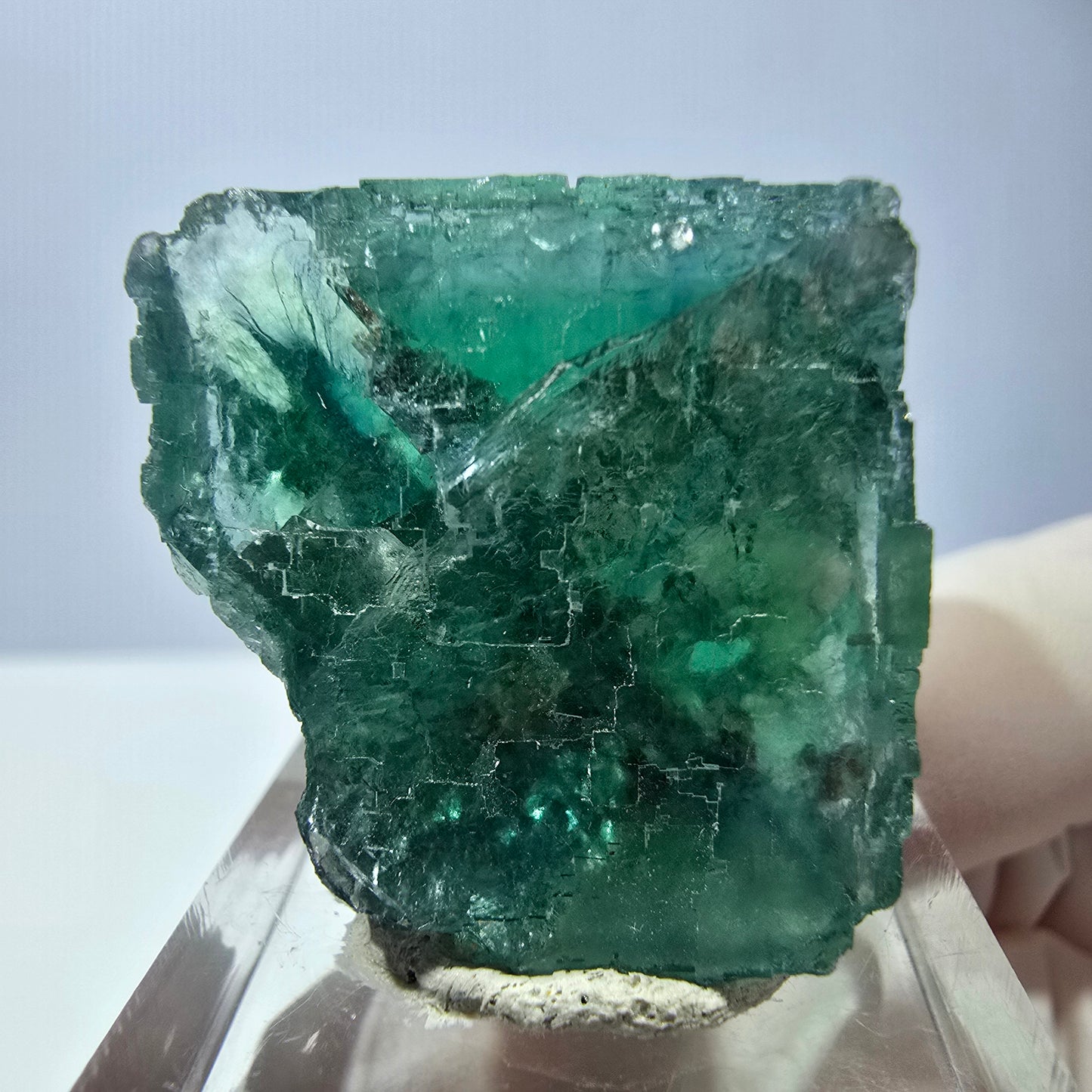 Klarer Phantom Fluorit Würfel parkettiert, grün Okorusu, Namibia 26*25*25mm