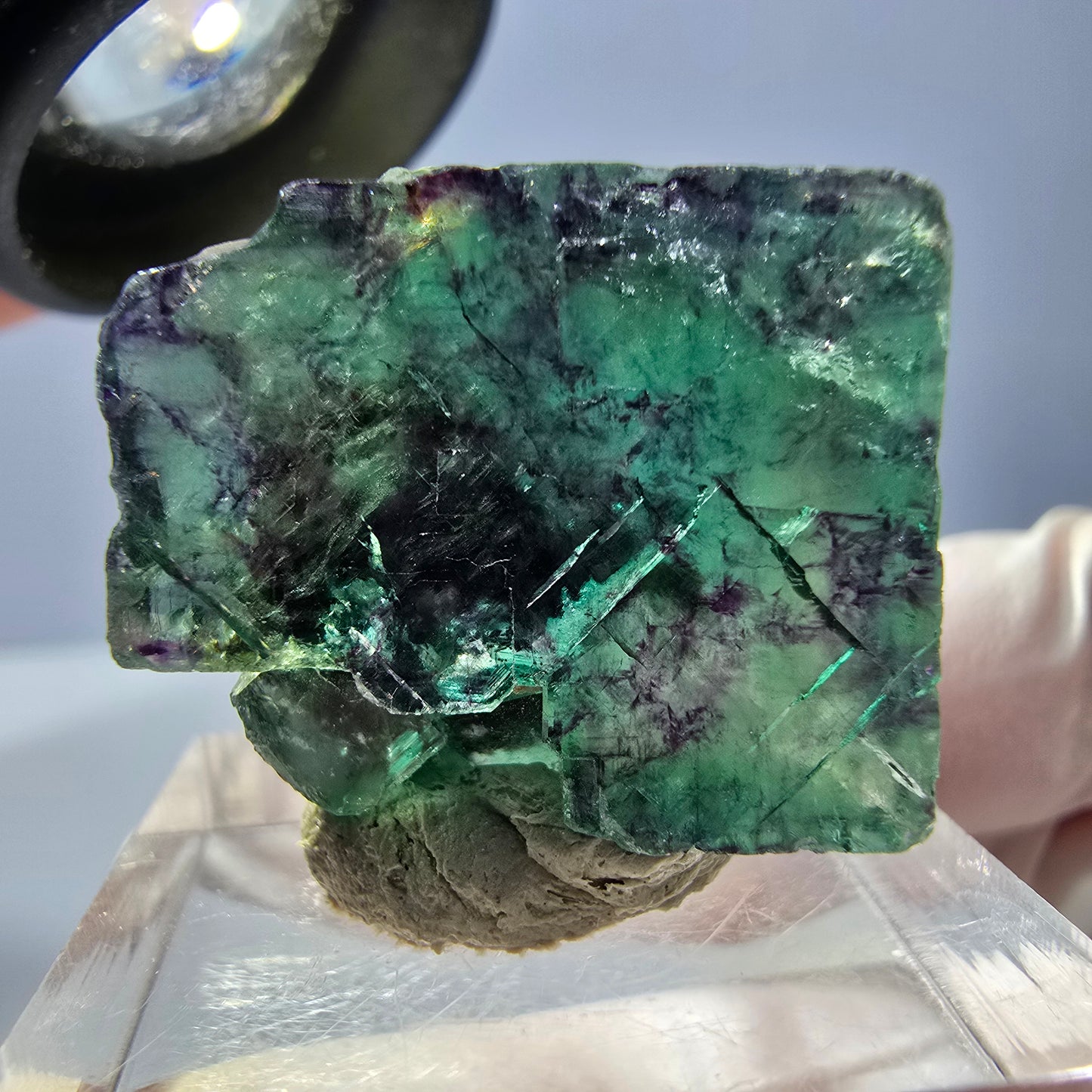 Phantom Fluorit Würfel parkettiert, grün lila Okorusu, Namibia 22*22*11mm