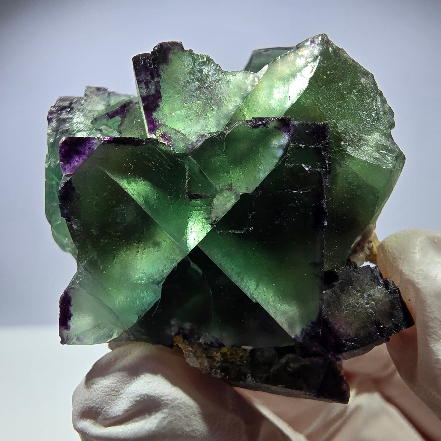 Spécimen de cube de fluorite fantôme, parqueté, zonal Okorusu, Namibie 45*38*36mm